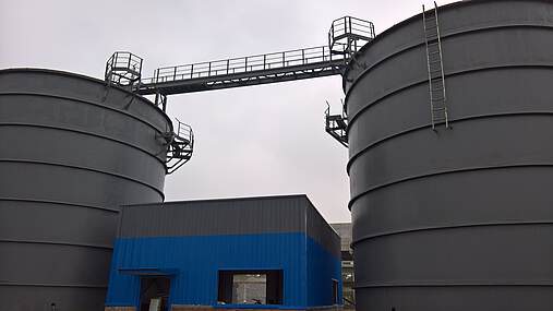Biogas plant in China, Jiaozuo (digester construction)