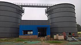 Vierte chinesische Biogasanlage im Bau, in Jiaozuo