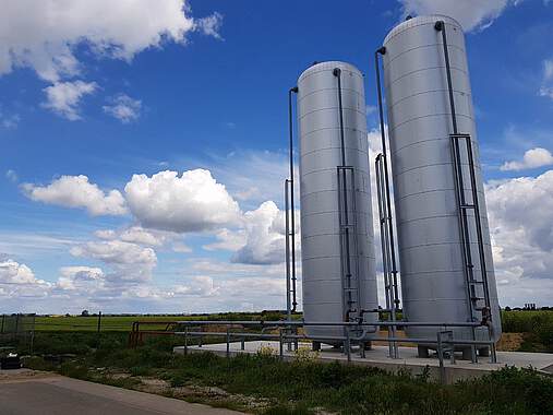 Buffer tanks of the biogas plant Klosteregeln