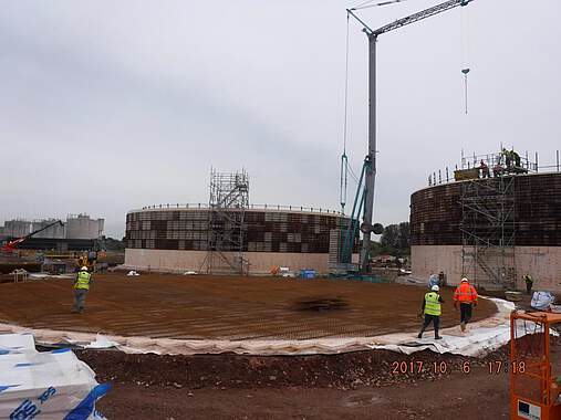 Biogas plant JCBE Derby digester 1 + 2 and secondary digester