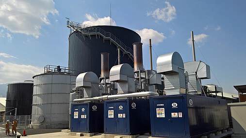 Japanische Biogasanlage Daisen mit 3 BHKWs