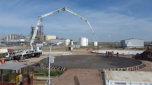 Construction site of the biogas plant Rio Cuarto 2